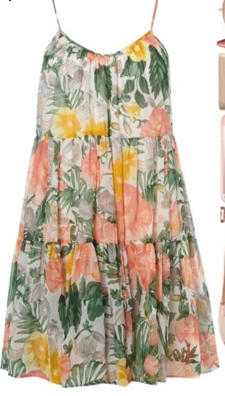 Boutique VILLA Tropical Tiered Loose Fit Dress SMALL